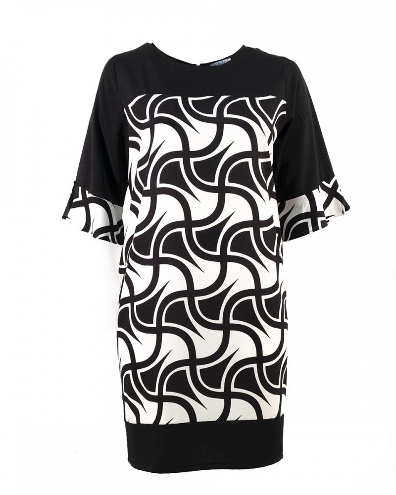 VESTITO TWILL BIANCONERO