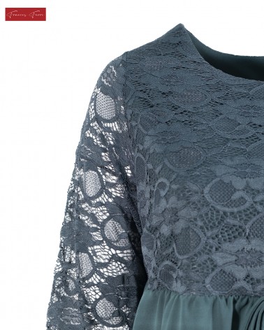 FRANCES FERRI: VESTITO CORPETTO E MANICHE PIZZO