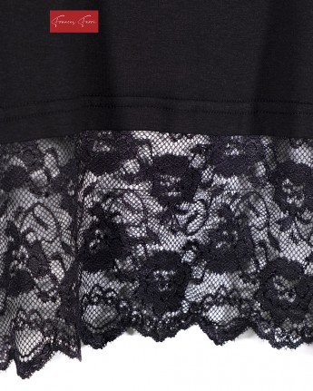 FRANCES FERRI: CANOTTA VISCOSA FASCIA PIZZO