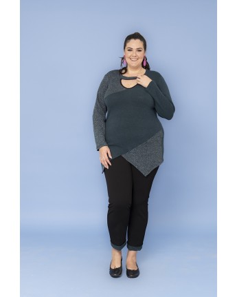 MAGLIA LUREX FASCIA COLLO