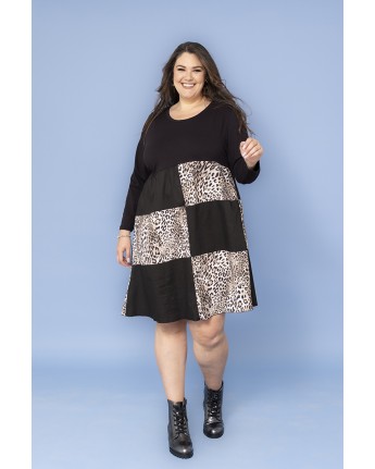 ABITO QUADRI ANIMALIER POP