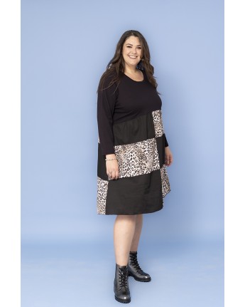 ABITO QUADRI ANIMALIER POP