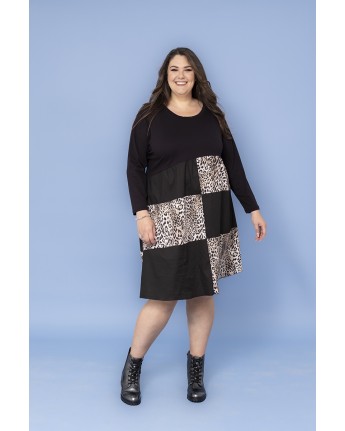 ABITO QUADRI ANIMALIER POP