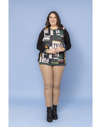 MAGLIA FANTASY CON POLSI IN CONTRASTO