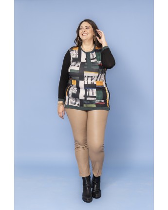 MAGLIA FANTASY CON POLSI IN CONTRASTO