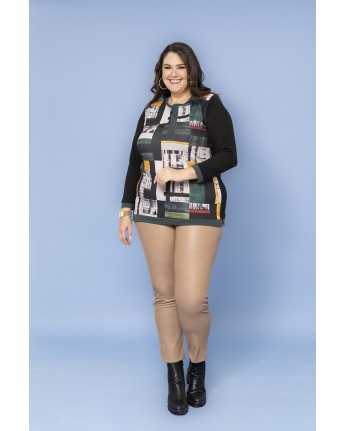 MAGLIA FANTASY CON POLSI IN CONTRASTO