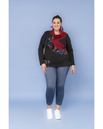 MAGLIA COLLO CIAMBELLA ROSSO