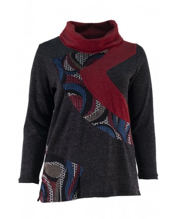 MAGLIA COLLO CIAMBELLA ROSSO