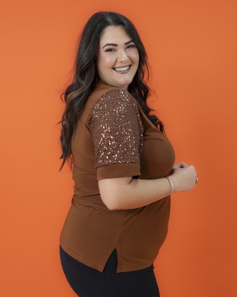 MAGLIA MANICA PAILLETTES