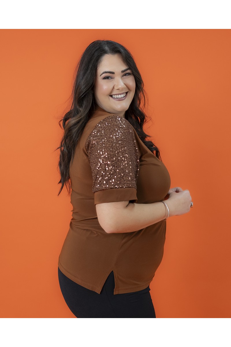 MAGLIA MANICA PAILLETTES