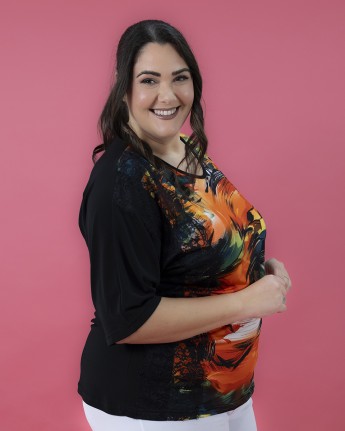 MAGLIA MANICA FANTASIA E PIZZO