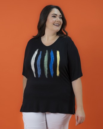 MAGLIA STAMPO PENNELLATE