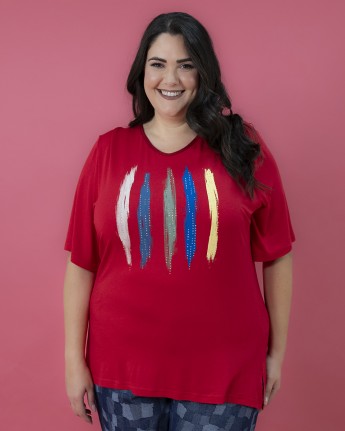 MAGLIA STAMPO PENNELLATE