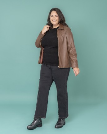 GIUBBINO ECOPELLE CON ZIP ORO