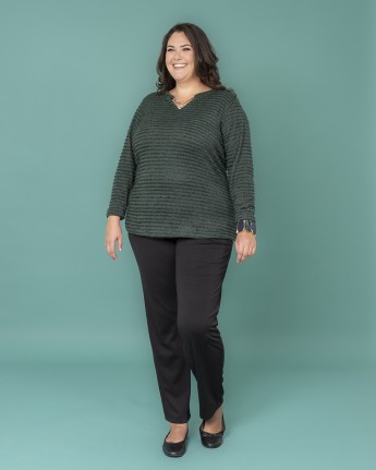 MAGLIA RIGA LUREX CON GIOIELLO
