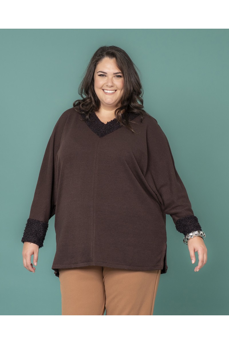 MAGLIA COLLO POLSO ECOPELLICCIA