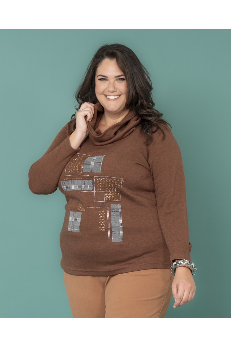 MAGLIA COLLO ANELLO E STRASS