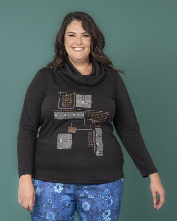 MAGLIA COLLO ANELLO E STRASS