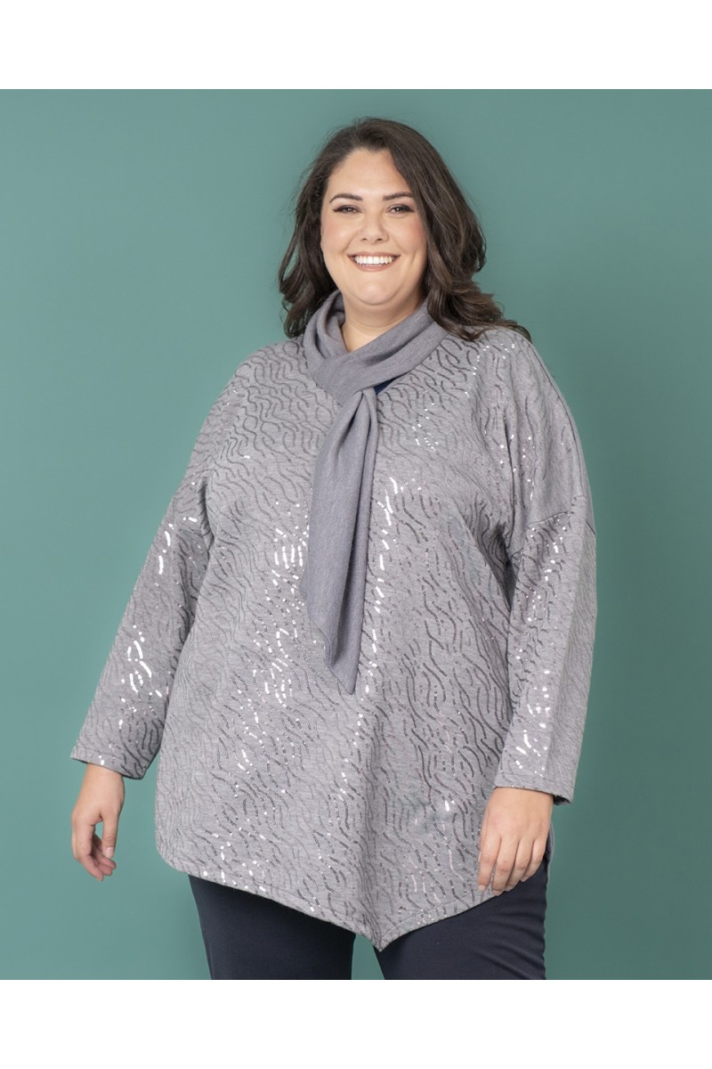 MAGLIA COLLO SCIARPA PAILETTES