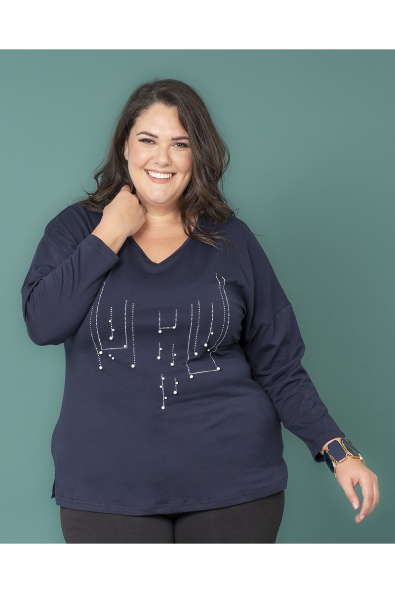MAGLIA PERLE E STRASS