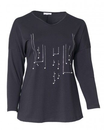 MAGLIA PERLE E STRASS