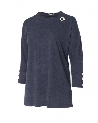 MAGLIA BOTTONI PLATINO E SPILLA
