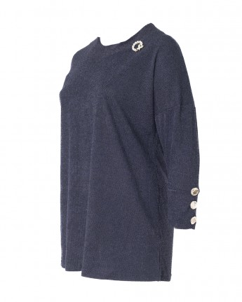 MAGLIA BOTTONI PLATINO E SPILLA