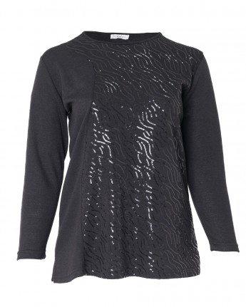 MAGLIA SNELLENTE DAVANTI PAILLETTES