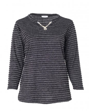 MAGLIA RIGA LUREX CON GIOIELLO