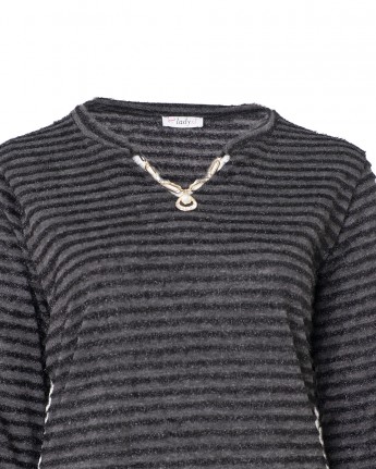 MAGLIA RIGA LUREX CON GIOIELLO