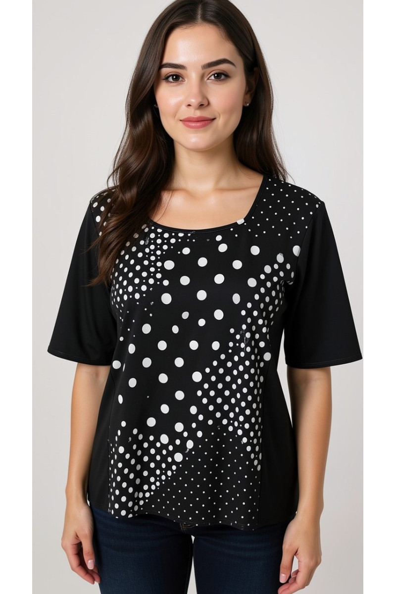 MAGLIA POIS SCOLLO QUADRATO