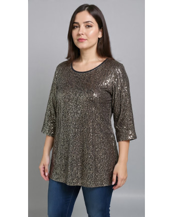 MAGLIA PAILLETTES GIRO COLLO