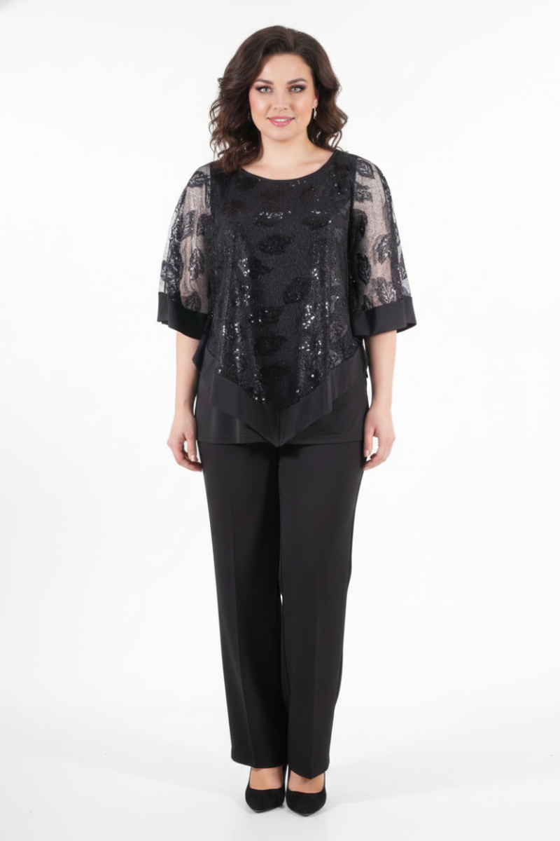 COMPLETO PONCHO PAILLETTES