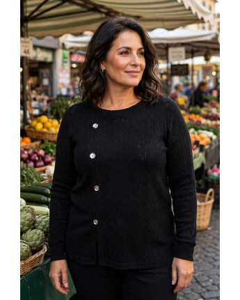 MAGLIA TRECCIA 4 BOTTONI