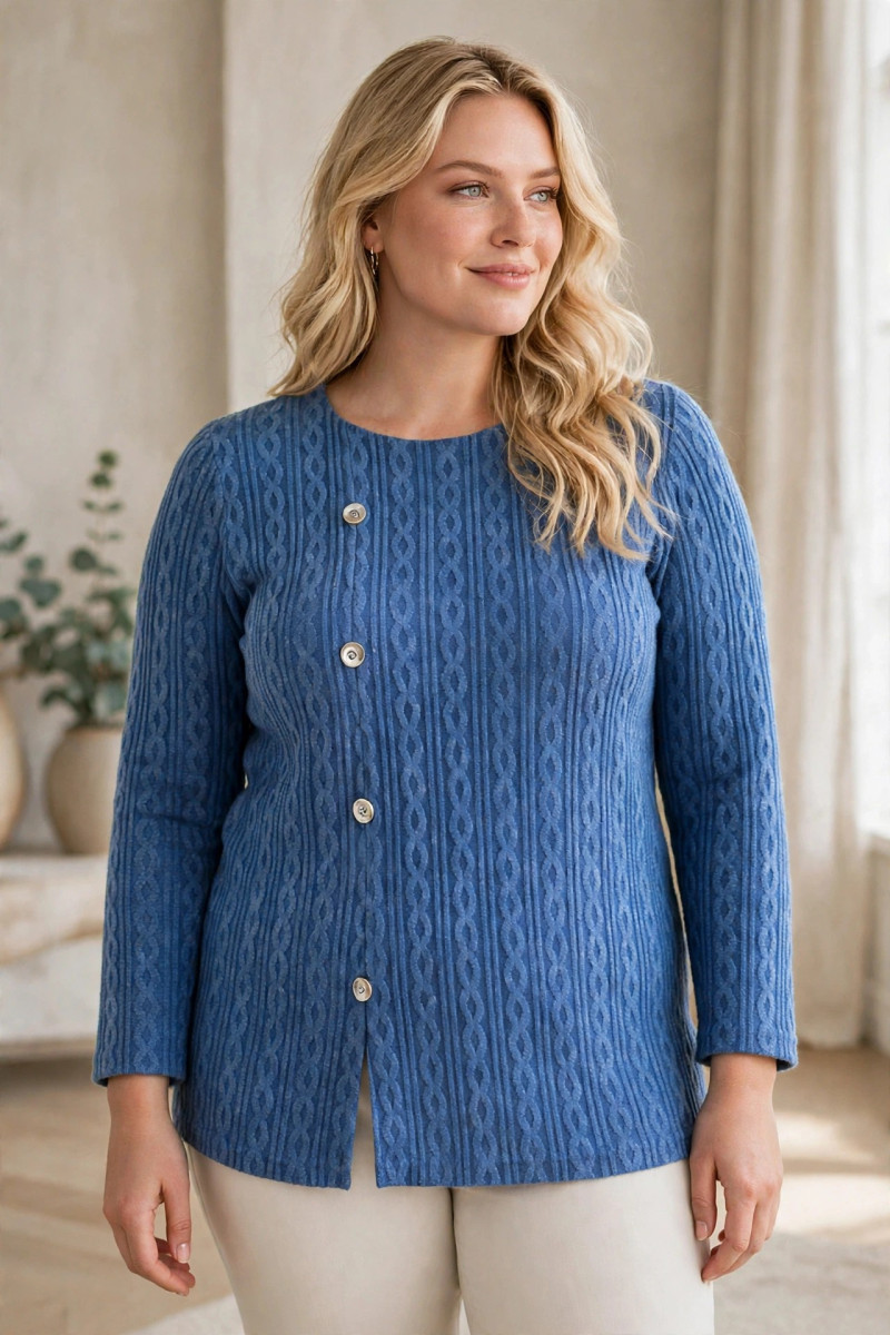 MAGLIA TRECCIA 4 BOTTONI