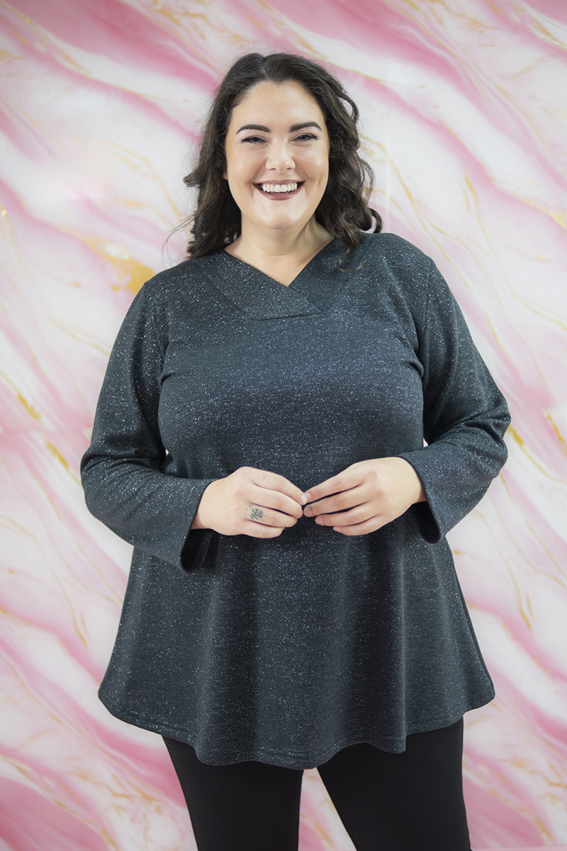 MAGLIA SCOLLO A V LUREX