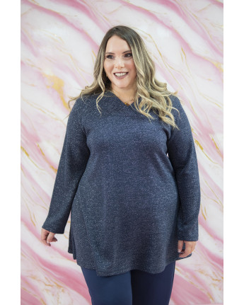 MAGLIA SCOLLO A V LUREX