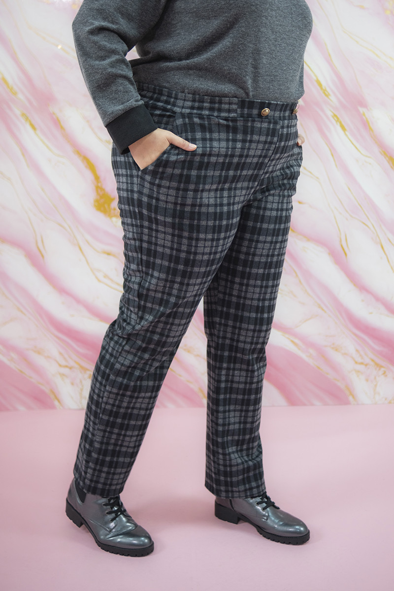 PANTALONE FANTASIA A QUADRI 80%PL15%VI5%EA