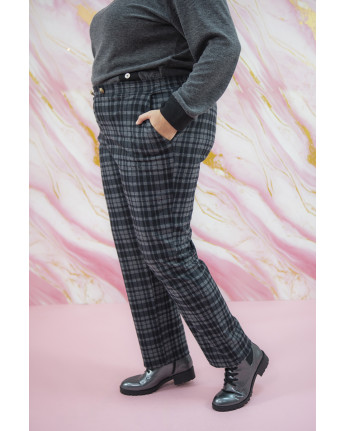 PANTALONE FANTASIA A QUADRI 80%PL15%VI5%EA